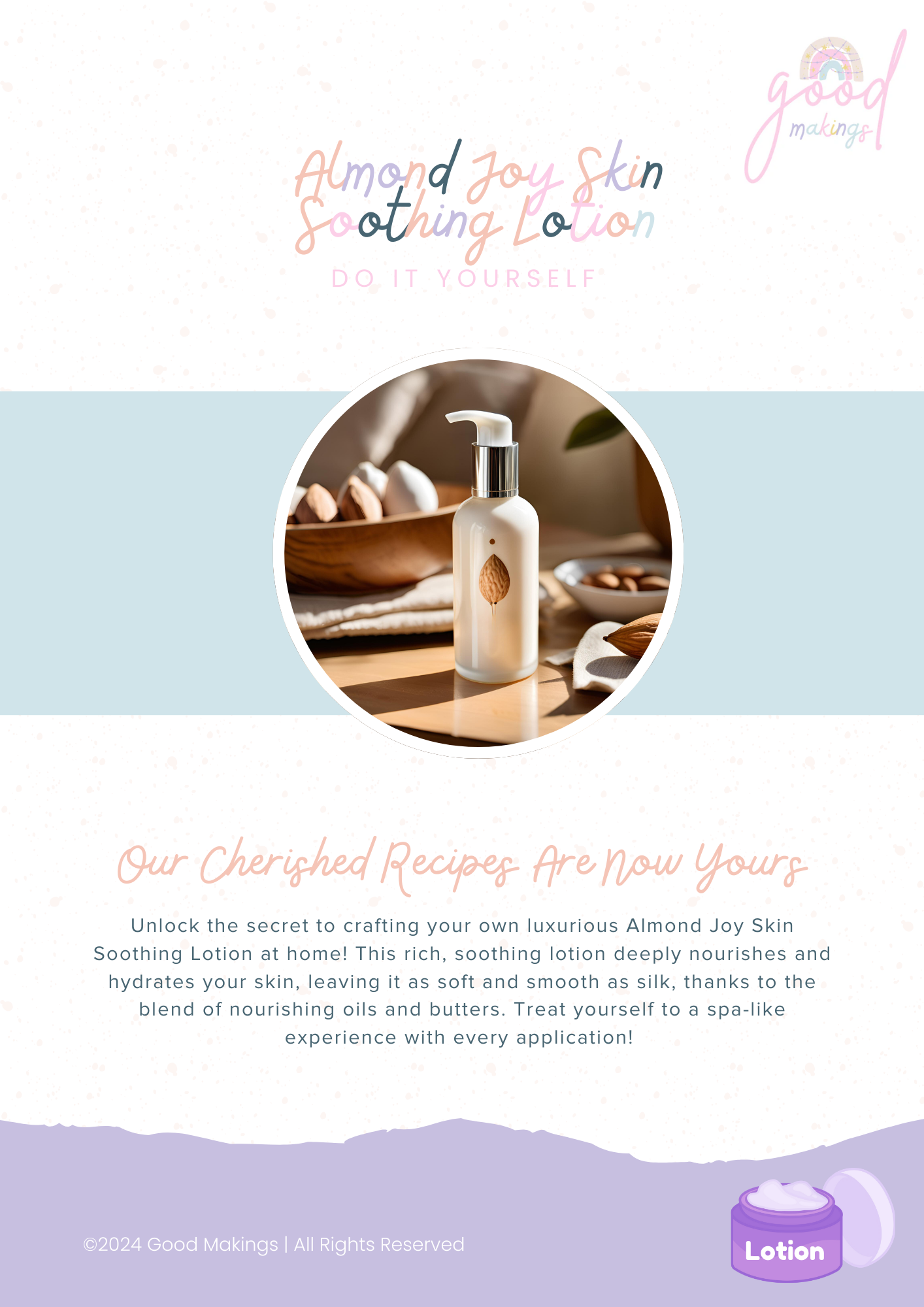 Almond Joy Skin Soothing Lotion - DIY Body Lotion Recipe