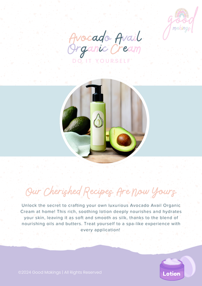 Avocado Avail Organic Cream - DIY Body Lotion Recipe