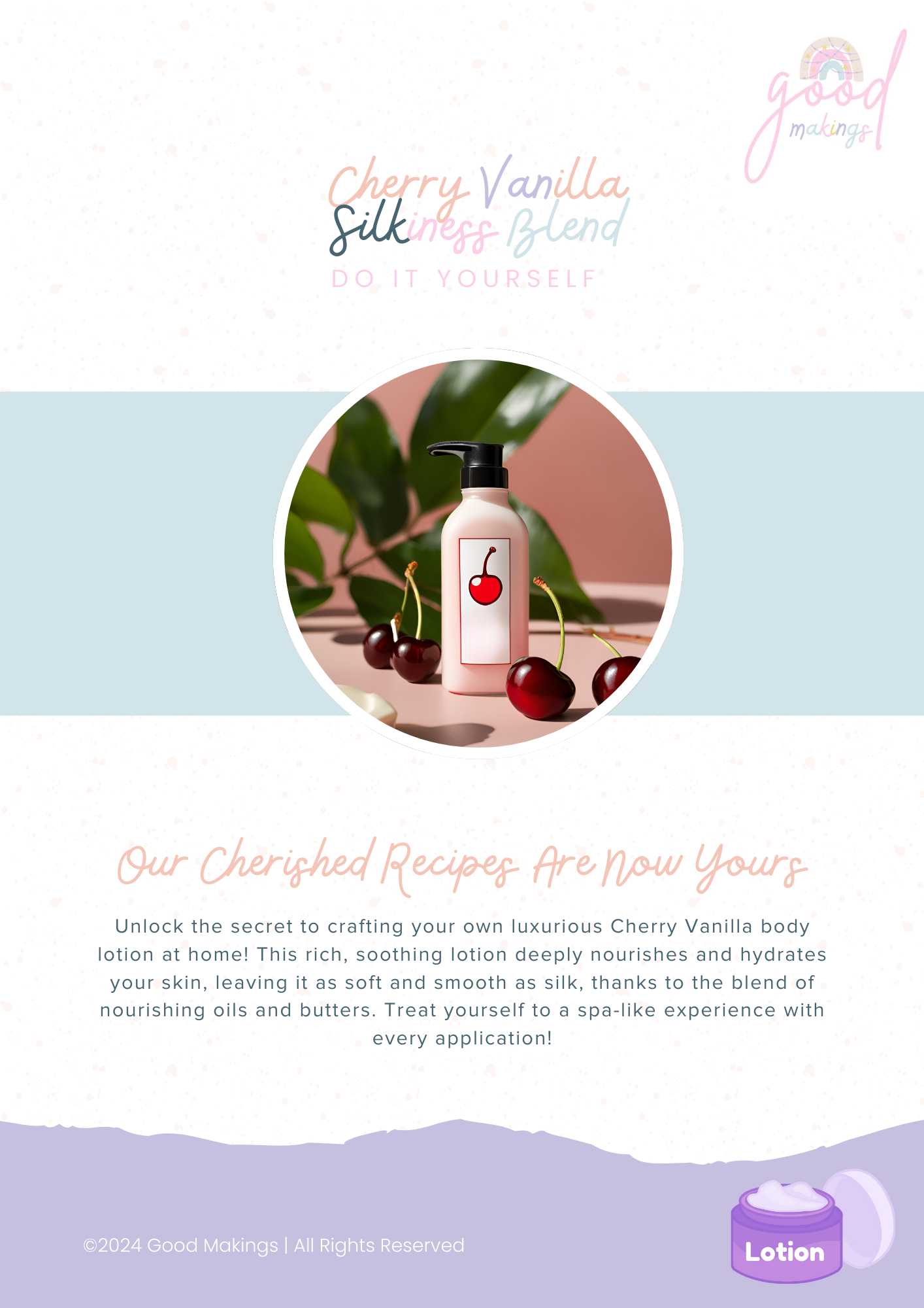 Cherry Vanilla Silkiness Blend - DIY Body Lotion Recipe