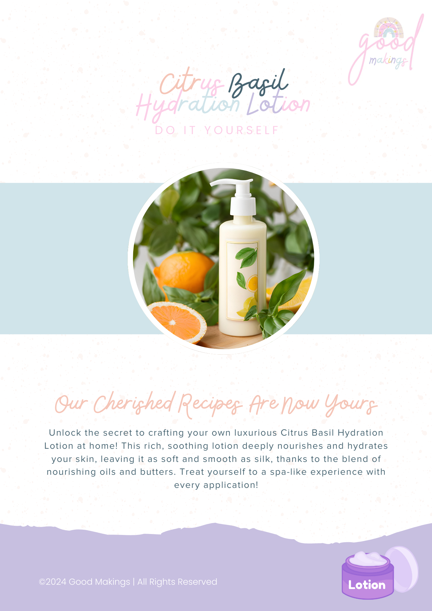 Citrus Basil Hydration Lotion - DIY Body Lotion Recipe