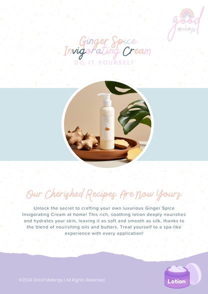 Ginger Spice Invigorating Cream - DIY Body Lotion Recipe