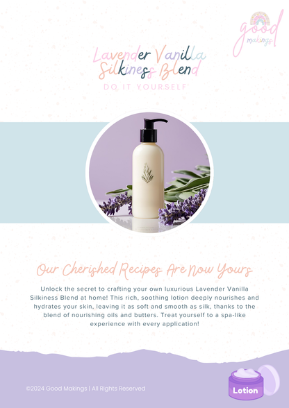 Lavender Vanilla Silkiness Blend - DIY Body Lotion Recipe