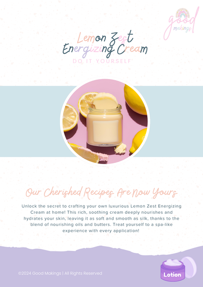 Lemon Zest Energizing Cream - DIY Body Lotion Recipe