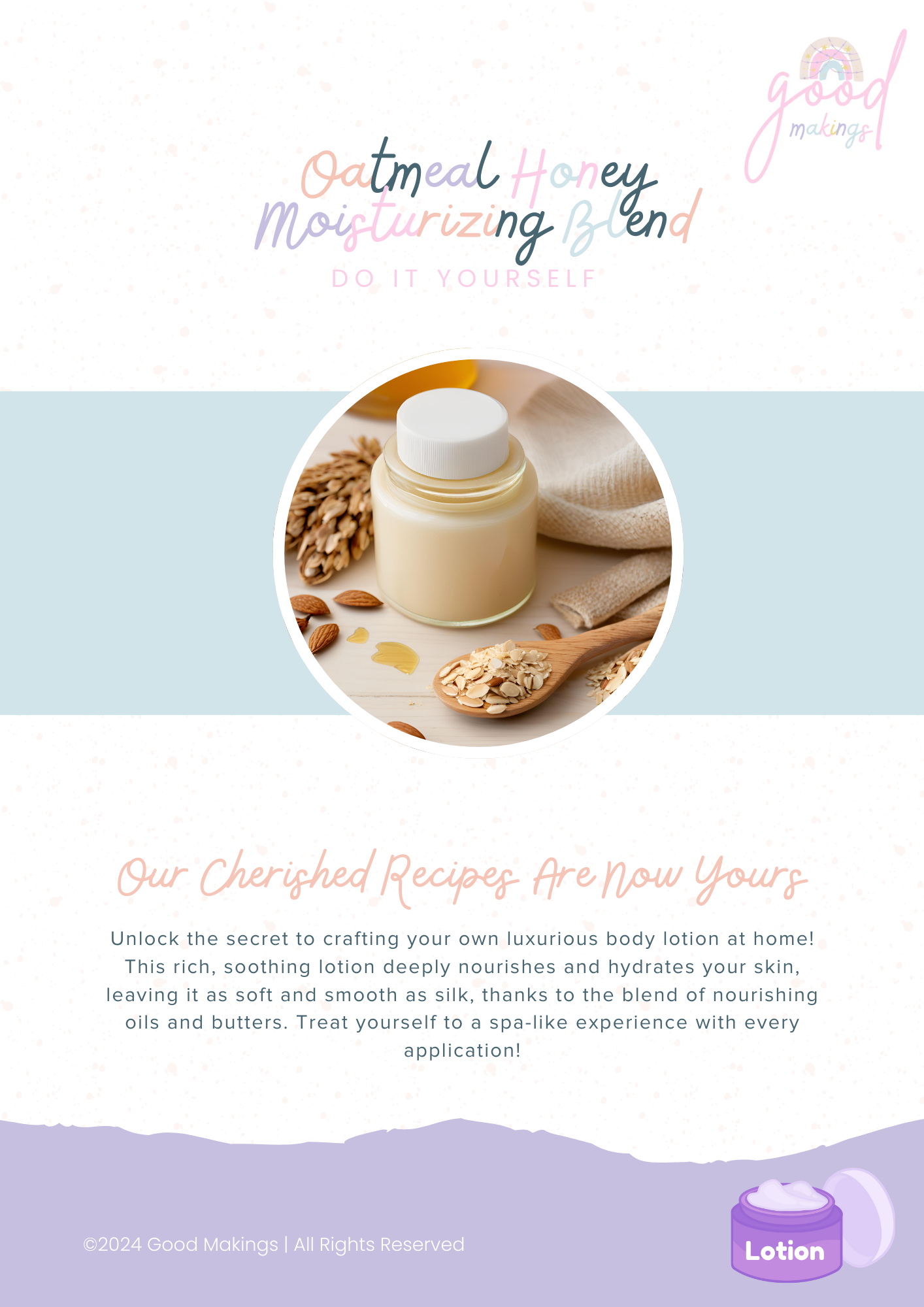 Oatmeal Honey Moisturizing Blend - DIY Body Lotion Recipe