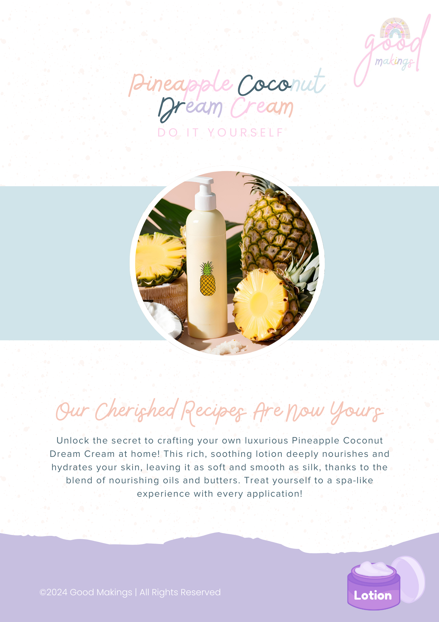 Pineapple Coconut Dream Cream - DIY Body Lotion Recipe