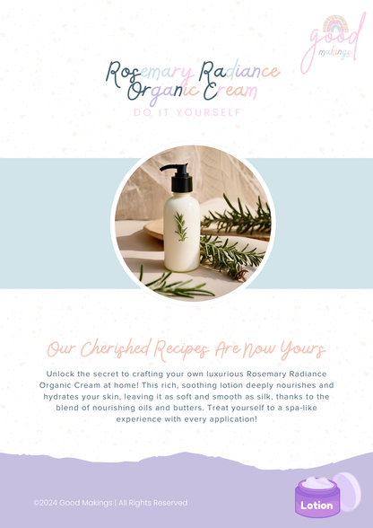 Rosemary Radiance Organic Cream  - DIY Body Lotion Recipe